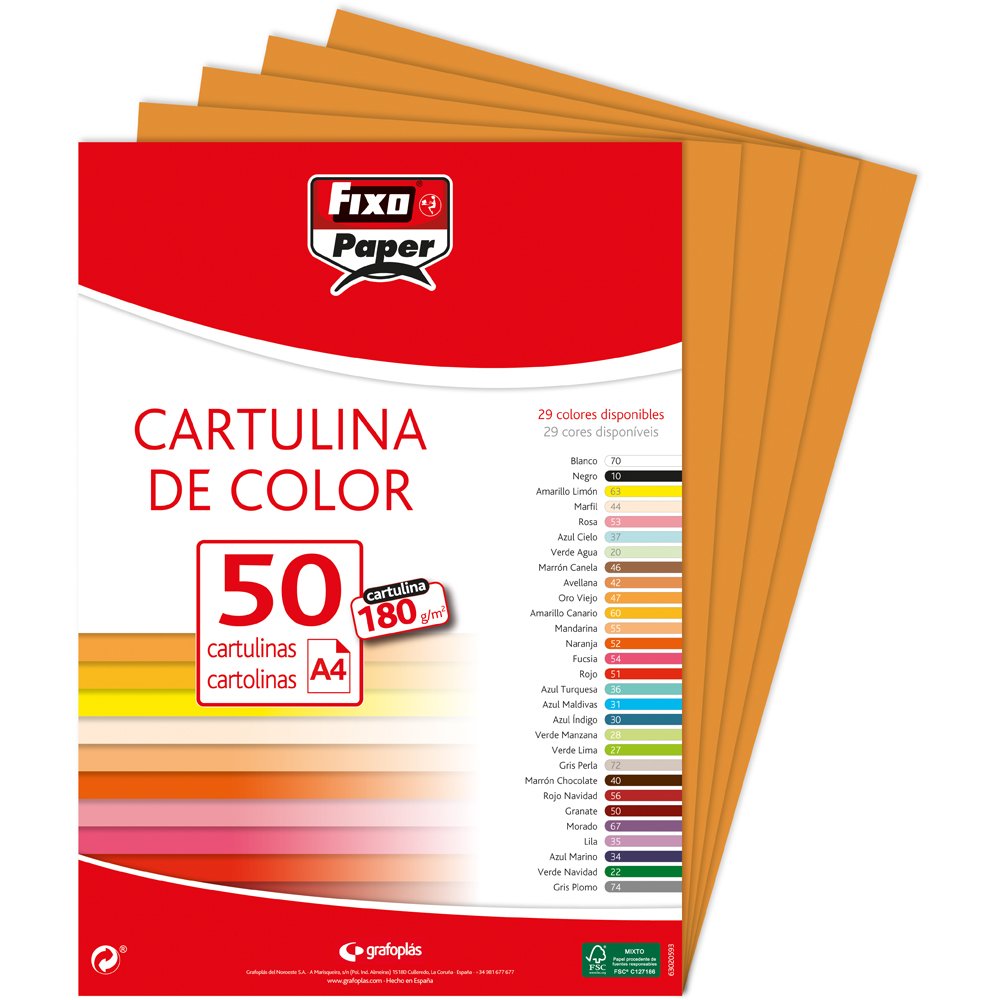 Fixo 11110342 – Pack of 50 Card, A4, Colour Havana