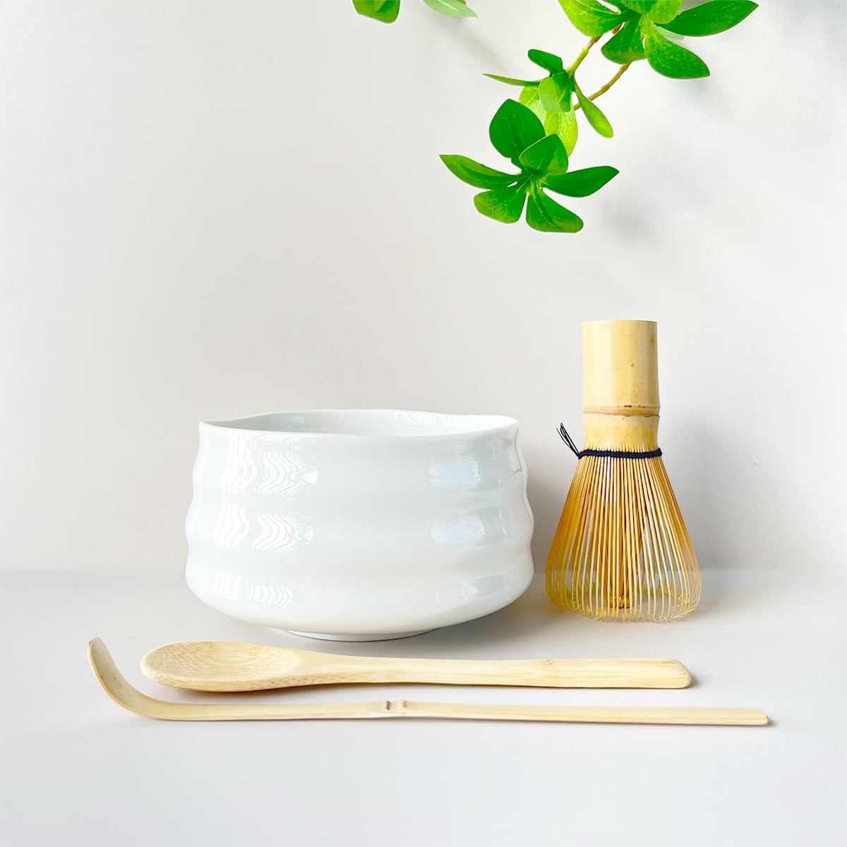 lanlanmegmeg Matcha Set - Matcha Bowl with Spout Whisk, 15 OZ Capacity, Includes Matcha Scoop | Elegant Matcha Whisk Stand (Chasen Holder) - 4-Piece Kit for Your Matcha Tea Ceremony
