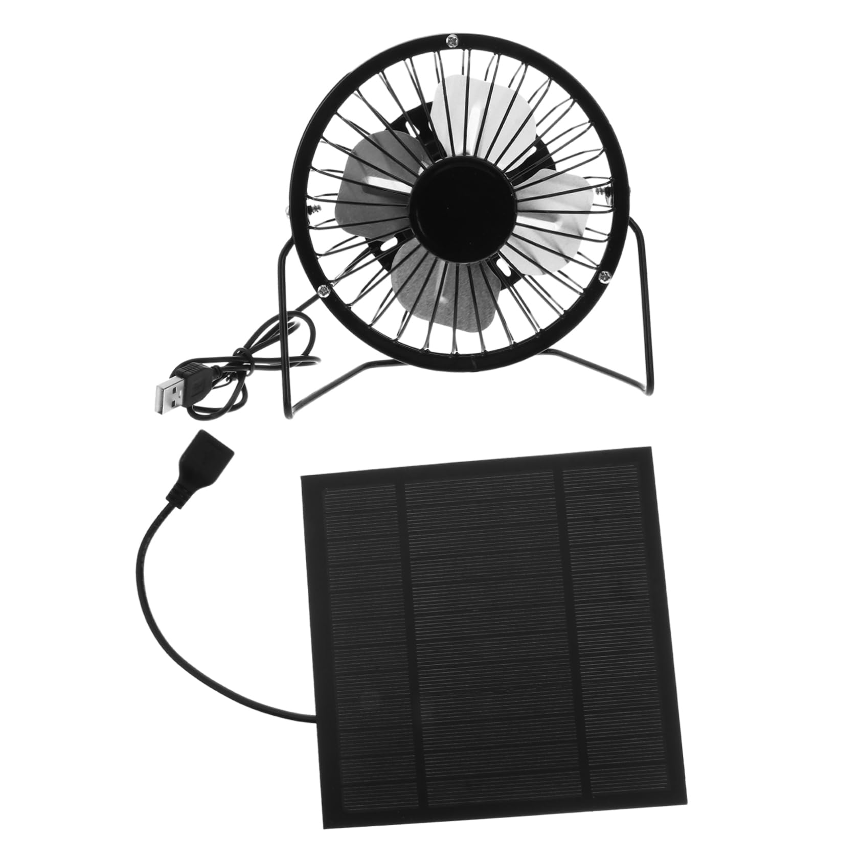 Mini Ventilateur de Bureau de Refroidissement Solaire USB 3w 5v Noir