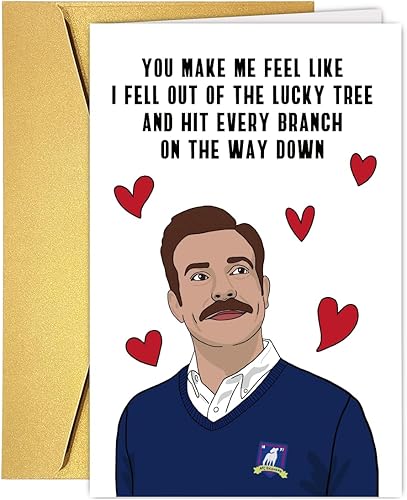 Miniatura 1 de Tarjeta de cumpleaños para él y ella, divertida tarjeta de aniversario de Ted Lasso, tarjeta de San Valentín para marido, novio, esposa, novia,