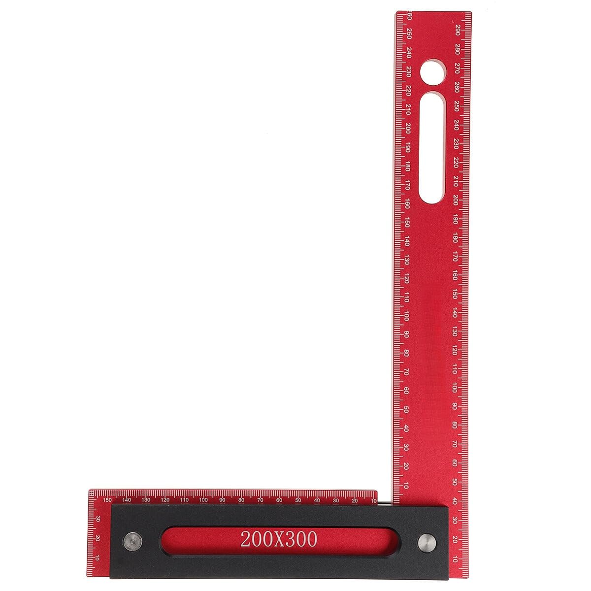 VIDOO 300x200mm Precyzyjny Kątownik Stolarski ze Stopu Aluminium Linijka Kąta Prostego z Podstawą-Calowy