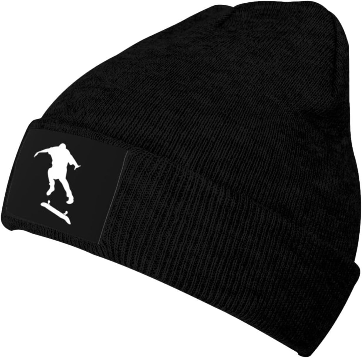 Smazdfxx Unisex As Pic Black Knit Hat Skateboard Skater Winter Warm Skull Cap