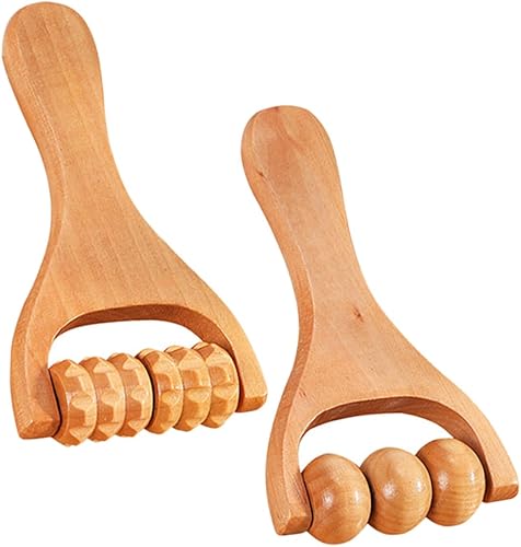 Rodillo de masaje de madera, herramienta manual de rodillo muscular para piernas y pies de espalda, masajeador de terapia de mano para relajación y