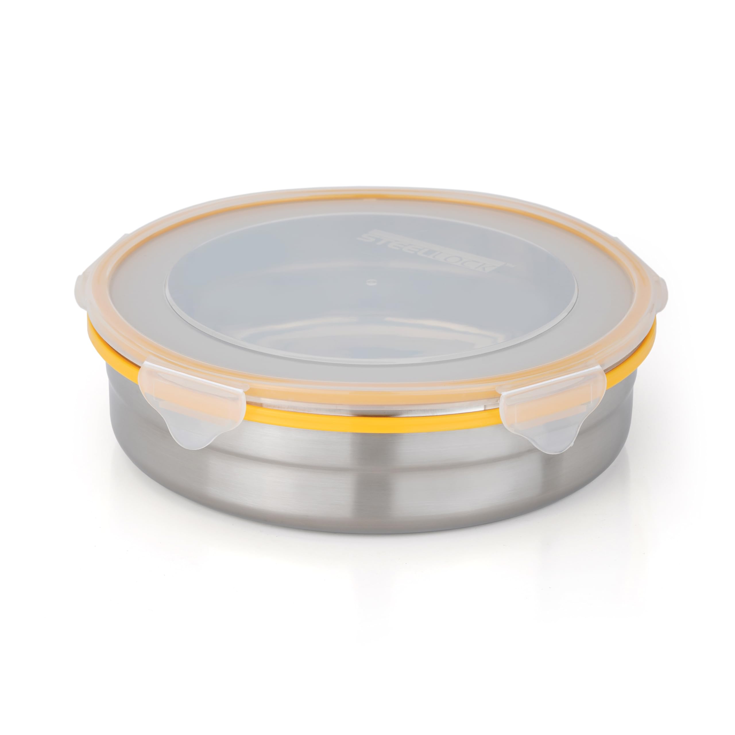 STEELLOCK Stainless Steel Airtight Container with Lid | Leakproof, BPA-Free, Durable Kitchen Storage | Multipurpose Food Storage Containers for Kitchen | SL-1601-set of 1, 1700ml each, Yellow