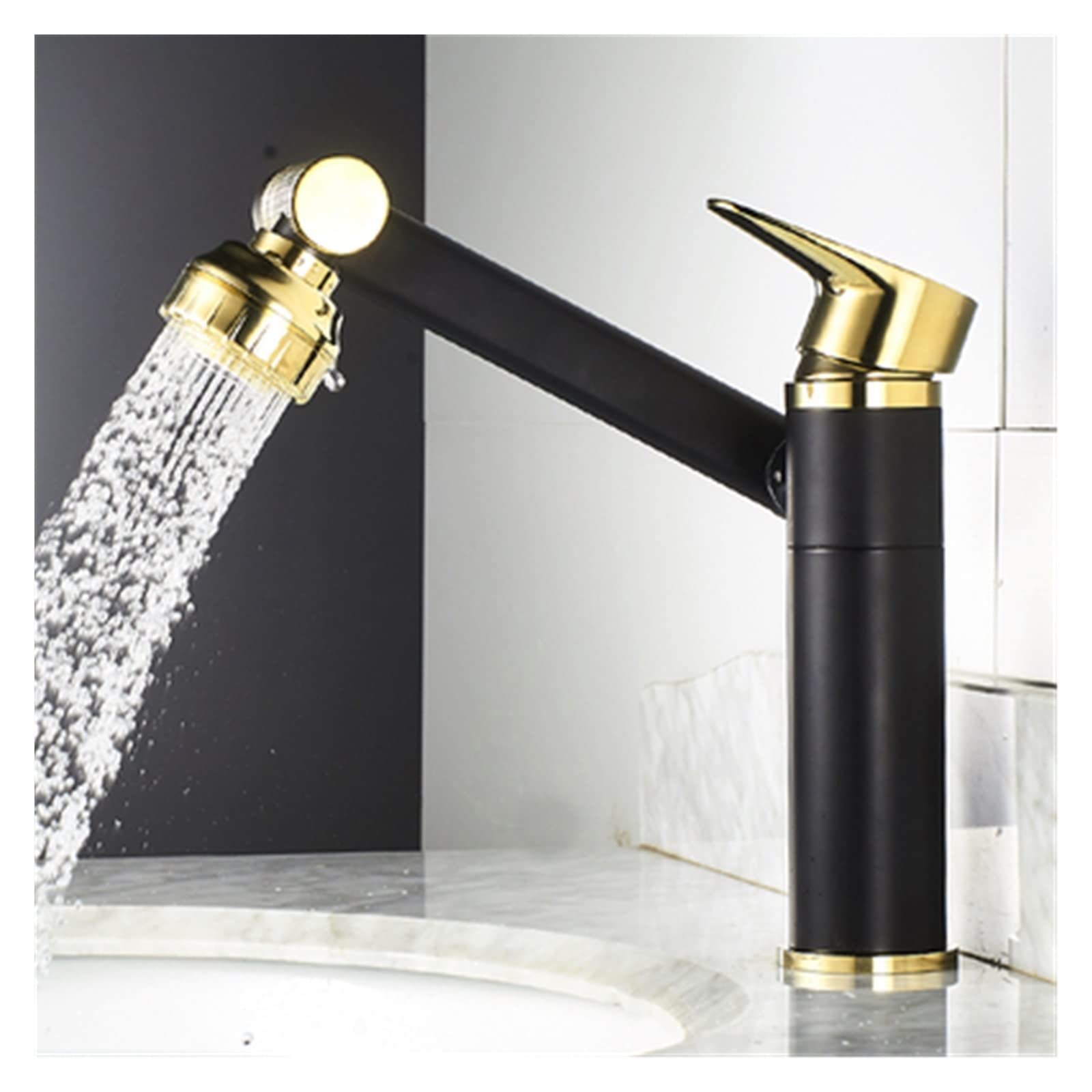 Robinet d'évier rotatif mitigeur salle de bains eau chaude et froide laiton