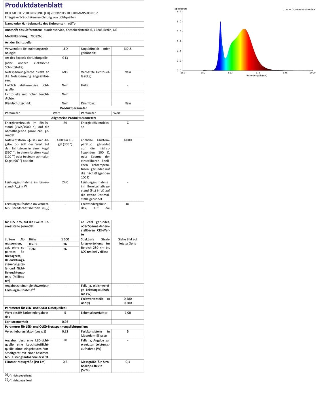 eLITe LED Röhre T8, 150cm, ultra hell, 4000lm, 24W, 840, 4000K, Universalweiß, Glas, 330 Grad, homogenes Licht, langlebig 50.000h, 5 Jahre Garantie, 26mm Durchmesser, inkl. Starter, 5 Stück