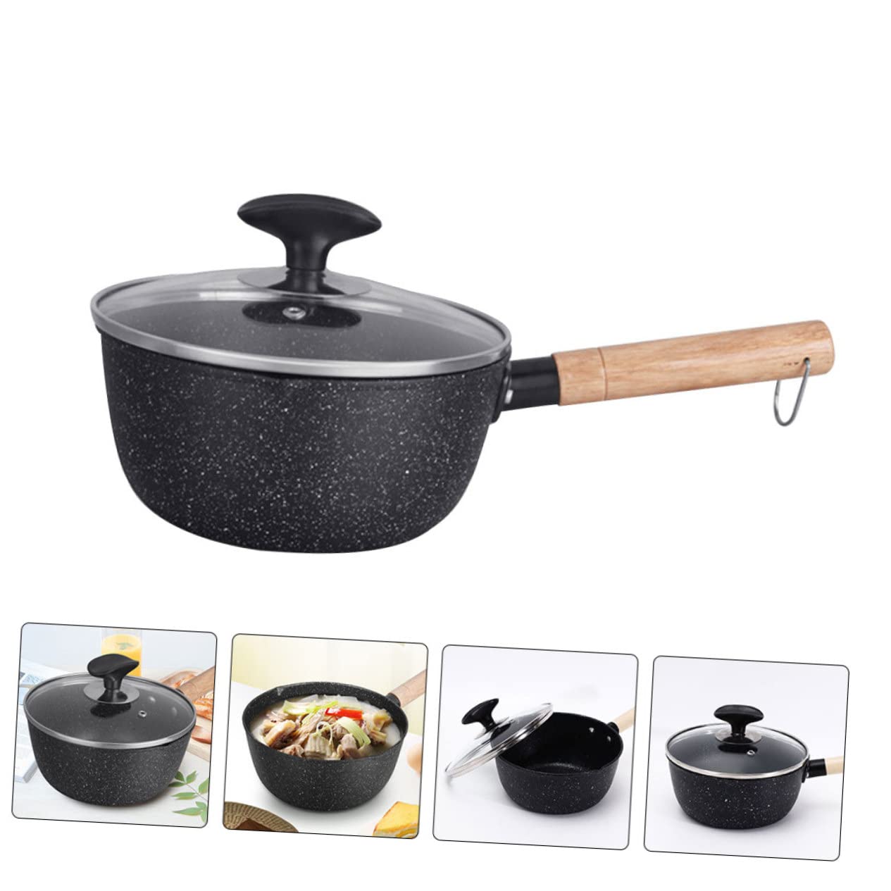 TOYANDONA Antihaft Küchen saucepan mit Deckel Langlebiger aus Umweltfreundlichem Material Sicherer Langer Griff Einfache Reinigung Vielseitig für Haushalt und Babyernährung Geeignet
