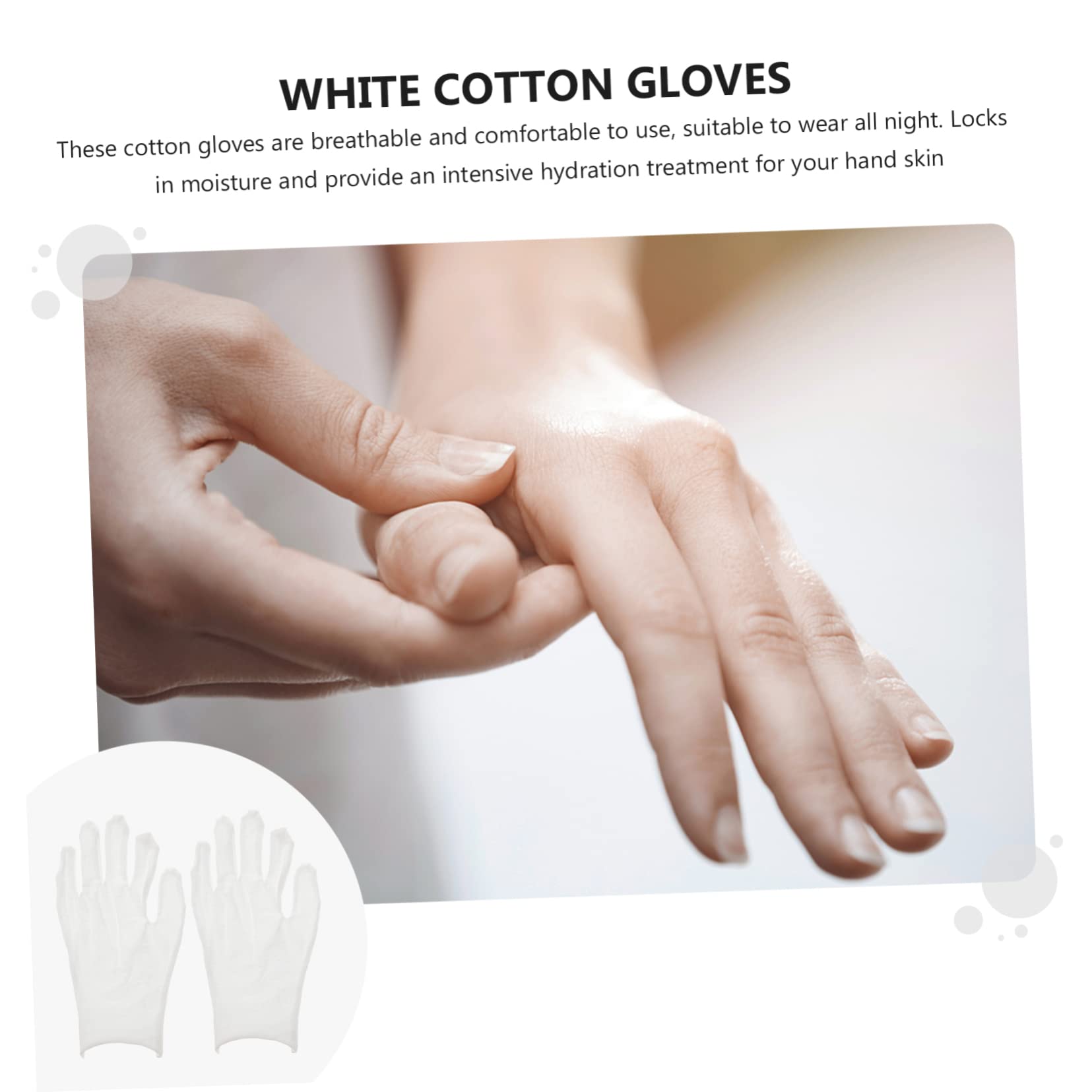 NOLITOY 15 Pairs White for Men Moisturizing Overnight for Dry Hands Soft Comfortable Spa