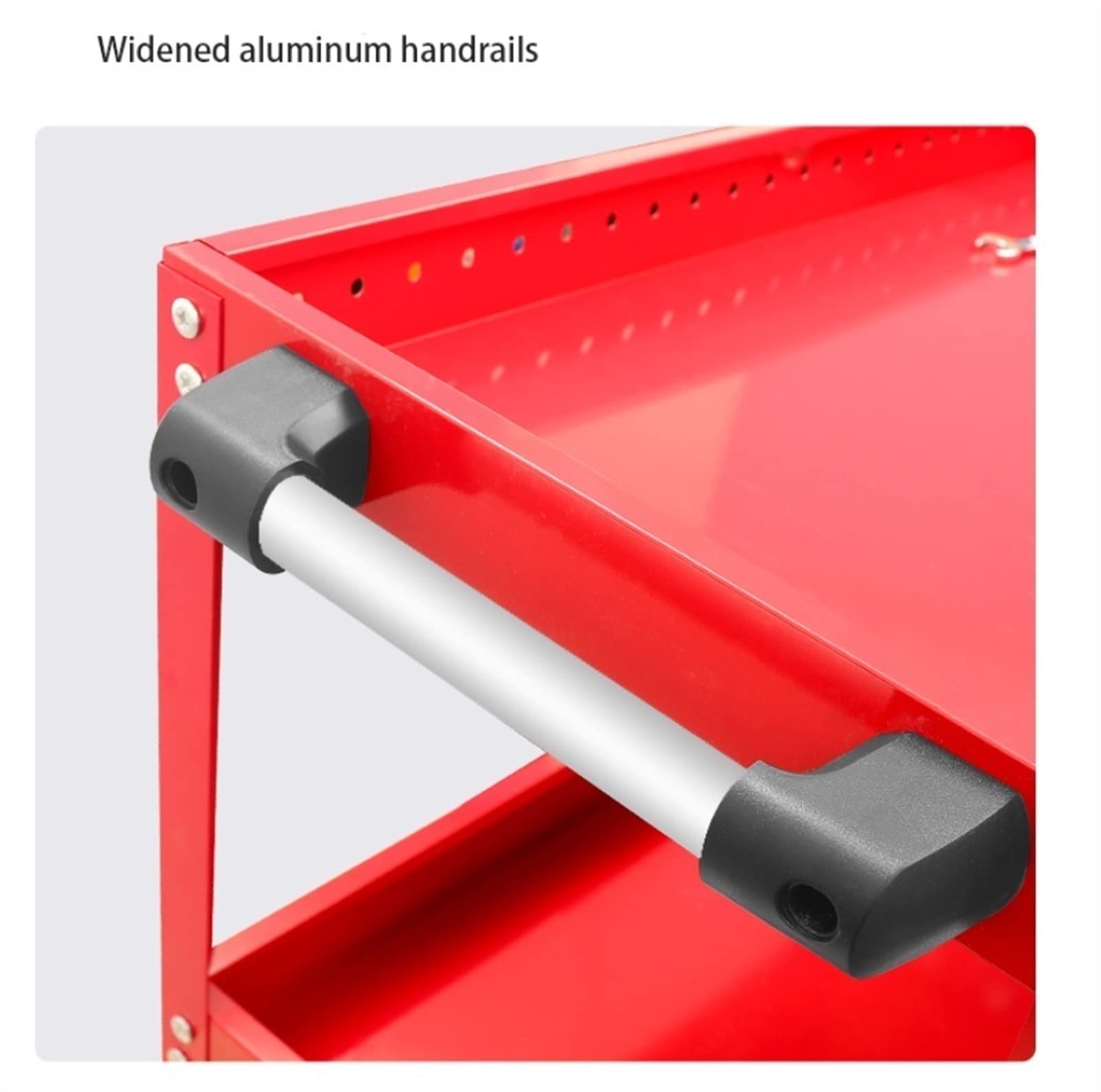 Carrello portautensili con ruote, organizer per attrezzi da officina meccanica, sistema a S, rosso 1