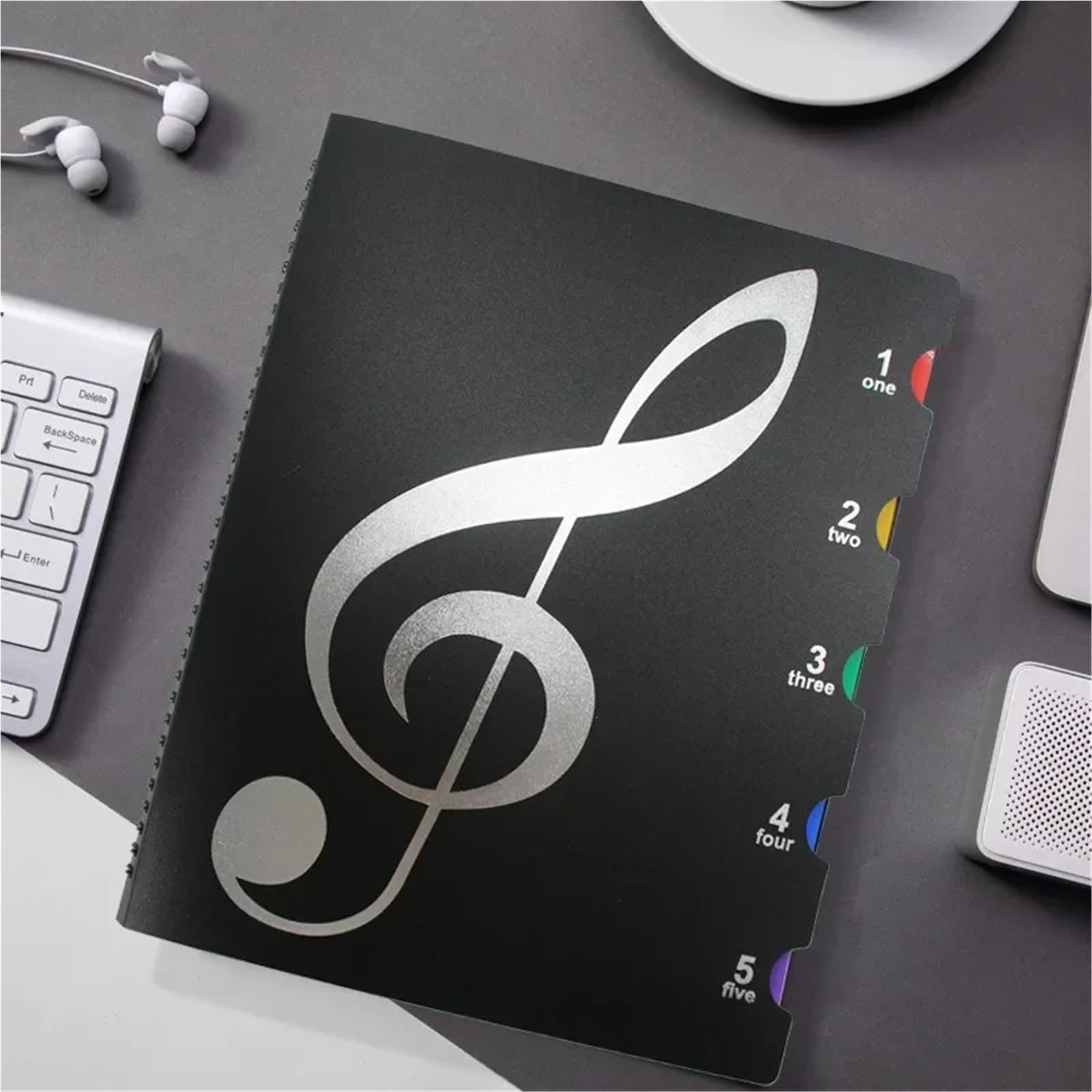 Carpeta de partituras Piano modificable A4, Clip música gran nota Para Partituras(Green 60 sheets)