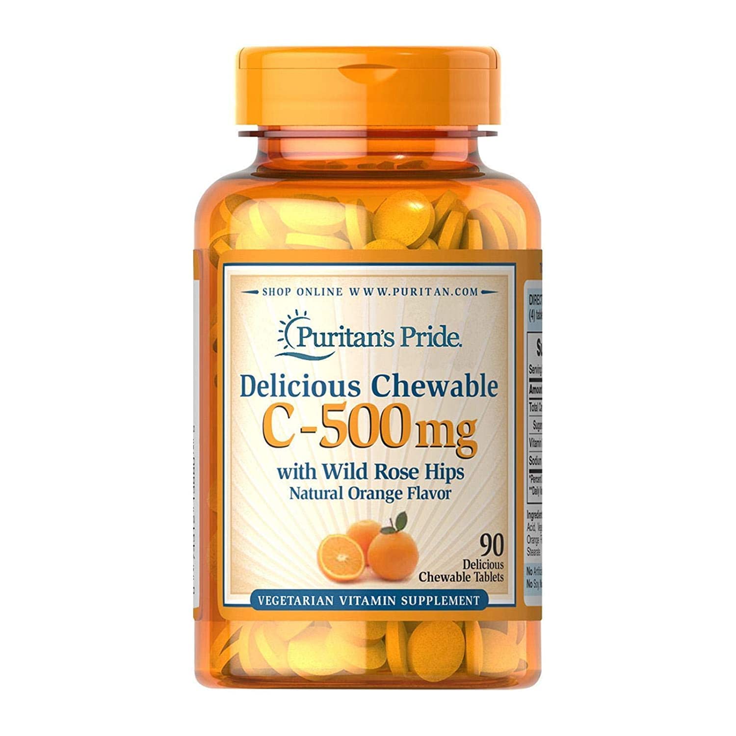 Puritan's Pride Chewable Tablets (C 500mg, 90 Pieces)