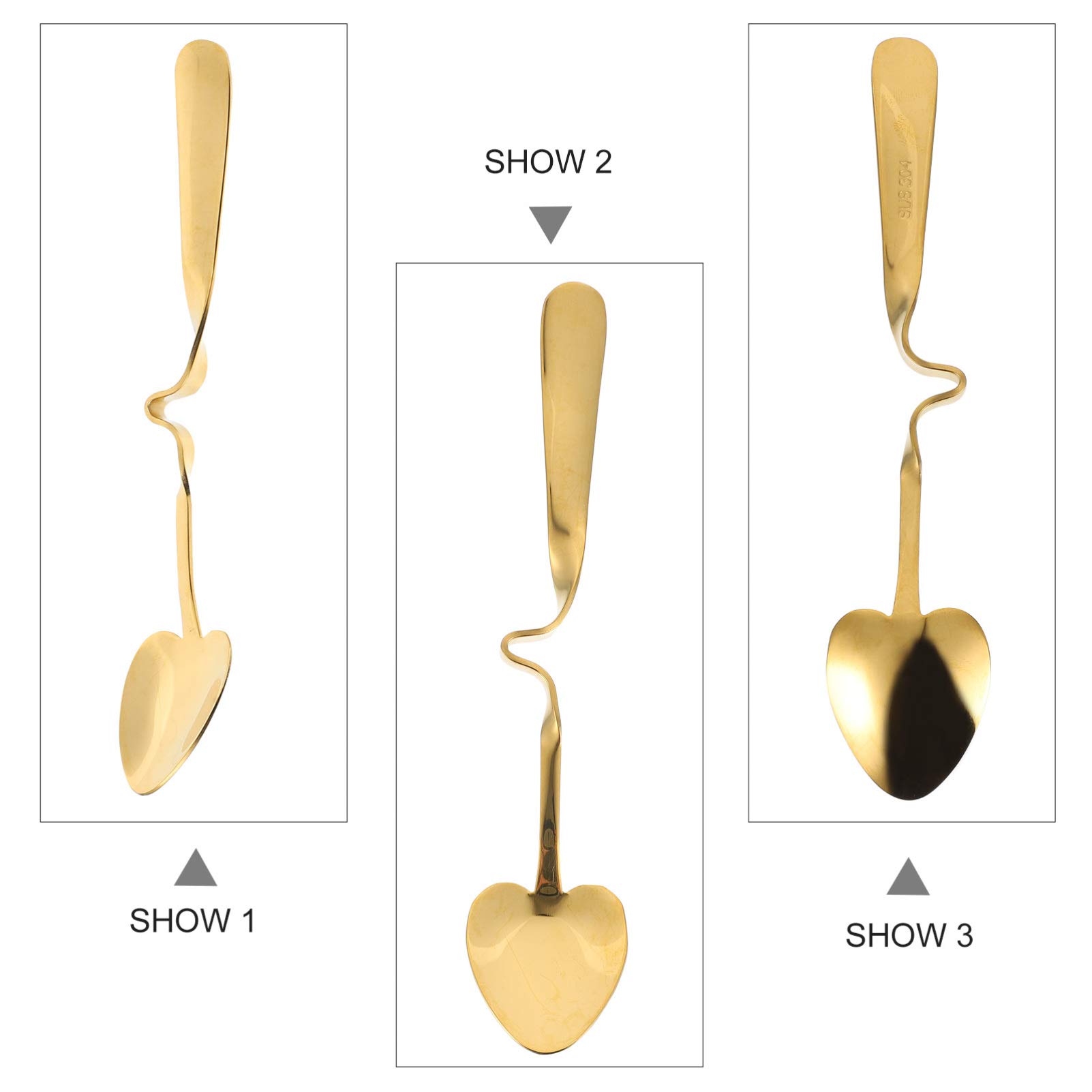 Hemoton 1pc Stainless Steel Hanging Coffee Spoon V-shape Cup Spoon Metal Tableware