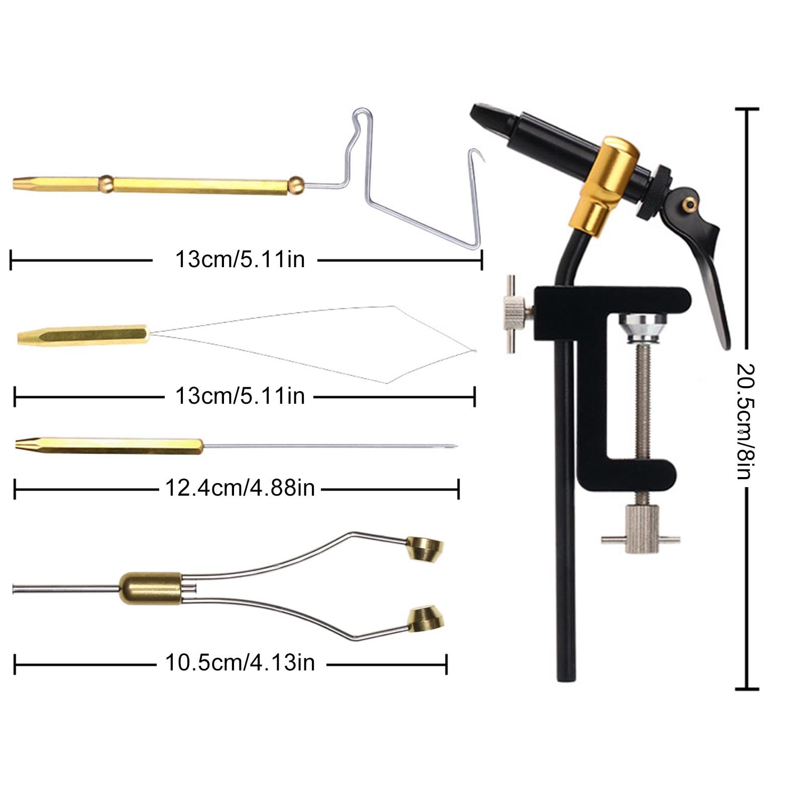 Kit D'outils De Montage De Mouches, Matériel De Pêche À La Mouche En Acier Inoxydable, Outil De Fixation De Crochet, Avec Base, Support De Canette