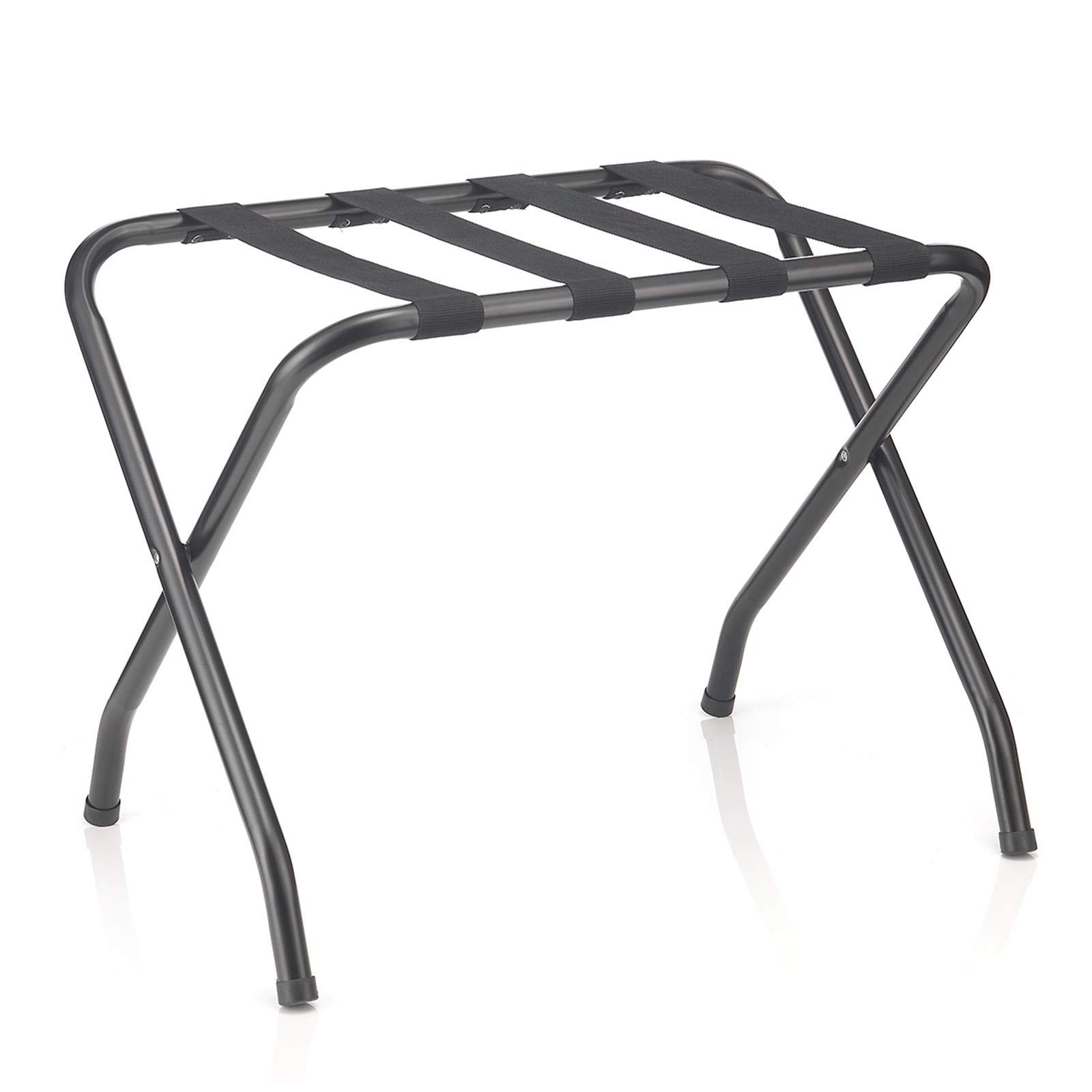 CARO-Möbel Luggage - Soporte para maletas, metal lacado en negro, plegable