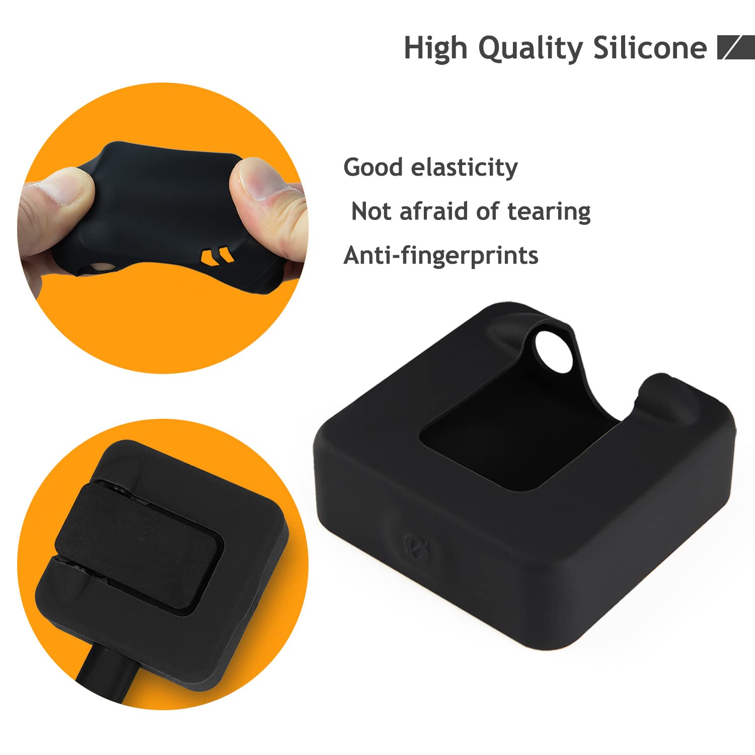 Frgyee Silicone Wireless Case Cover for RODE Wireless GO I II Silicone Protect Case for RODE Wireless GO 1 & 2 Wireless Microphone System (Black) - Image 3