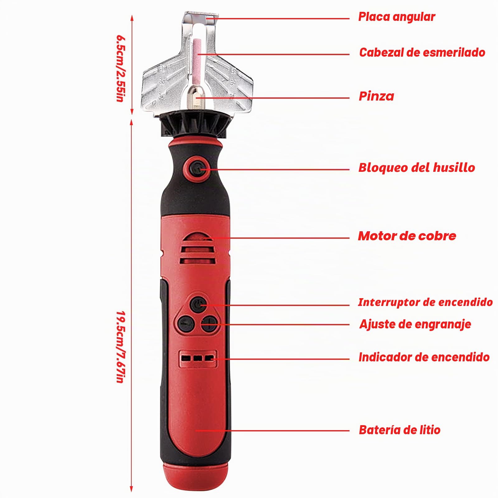 Afilador de motosierras eléctricas, inalámbrico USB, afilador de cadena de motosierra, mini lijadora de cadena, para lijar cadenas, pulir jade de madera