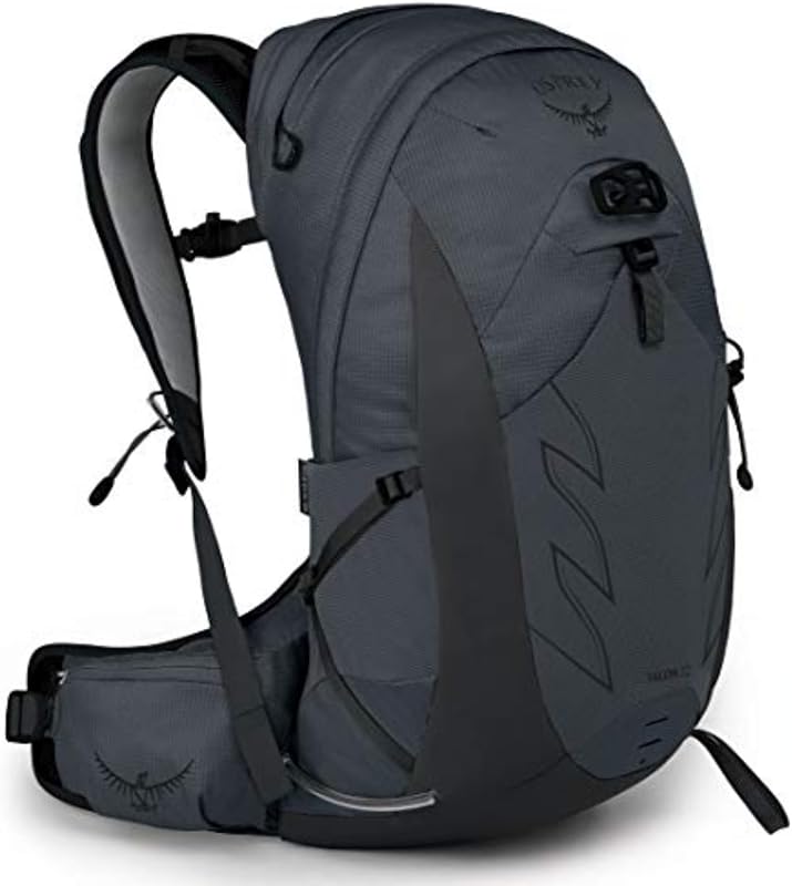 Mochila de senderismo para hombre Osprey Talon 22L con cinturón lumbar, gris eclipse, grande/extragrande