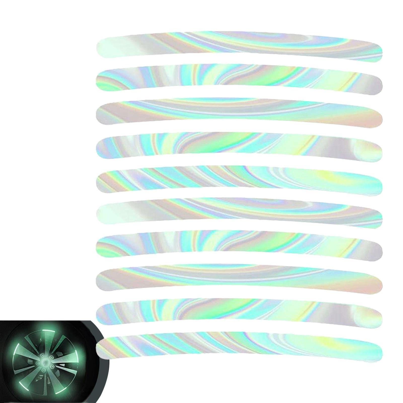 YajexunReflective Stickers for Cars - Glow in The Dark Car Rim Decals Decoration Stripe - Reflective Tire Sticker, 3D Reflective Stickers for Car, Motorcycles,