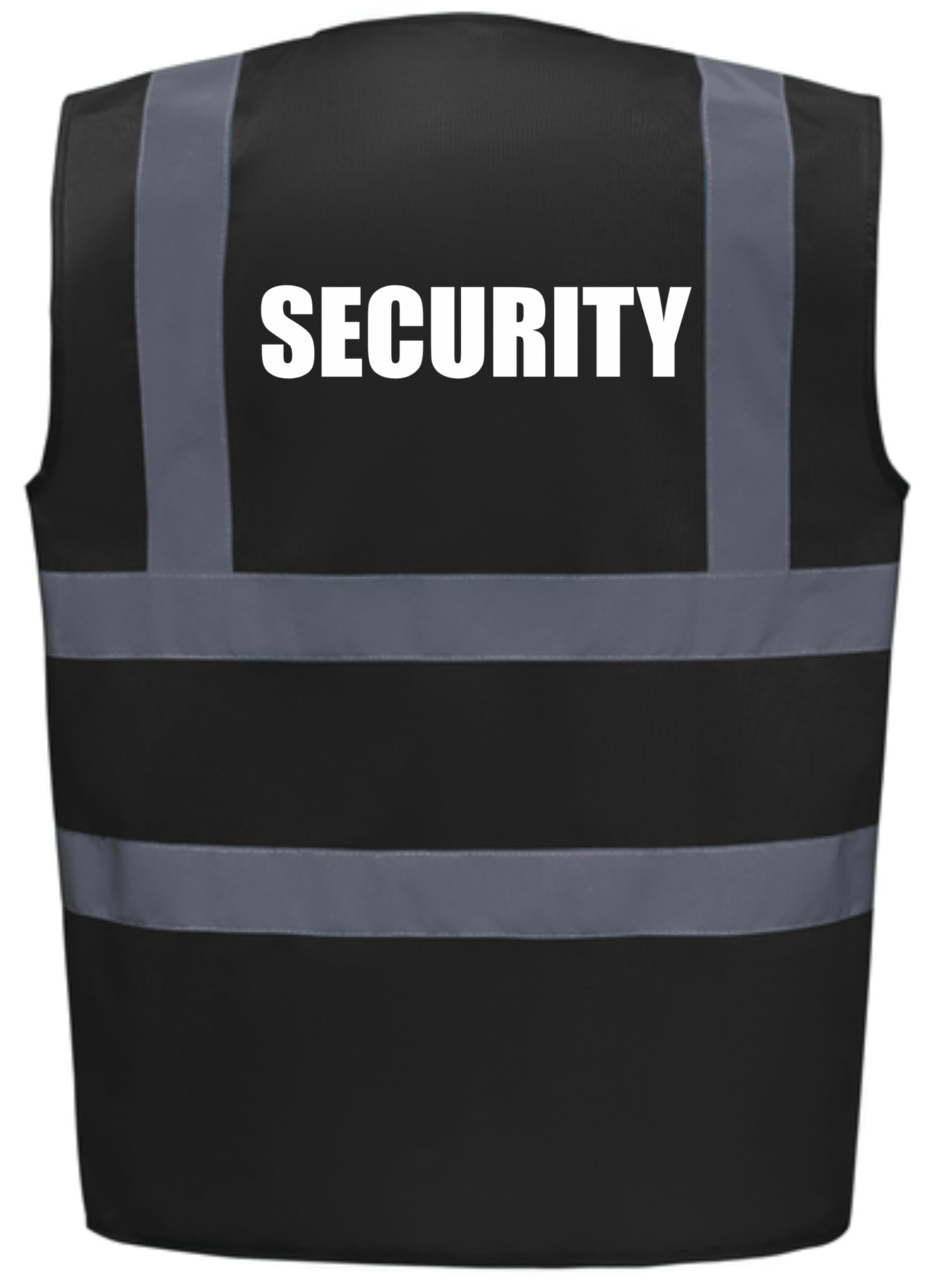 Brook Hi Vis Uk Unisex Black Security Printed Hi Vis Vest/Waistcoat, Security Officer, Security Guard Bouncer, Doorman, Events, Xlarge