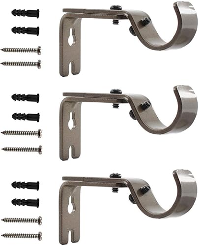 Soportes ajustables para barra de cortina, paquete de 3 soportes resistentes para barra de cortina de ventana, soporte para barra de 1 pulgada con