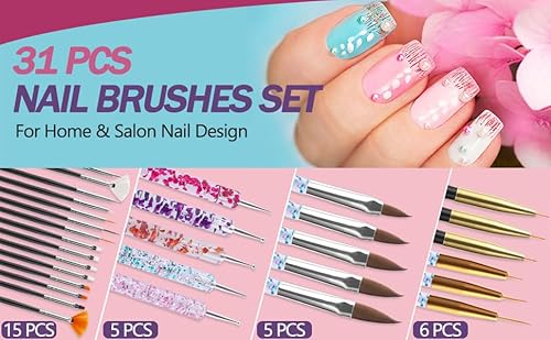 Artdone NAP-02 35Pcs Nail Art Pens Brushes,Nail Art Tool Set,Nail Dotting Tools,Nail Dust Brush,Striping Nail Art Brushes thumb #1