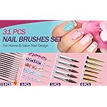 Artdone 35pcs Nail Art Pens brushes,Nail Art Tool Set,Nail Dotting Tools,Nail Dust Brush,Striping Nail Art Brushes for Long Lines,Nail Drawing Pen For Nail Design - Image 2