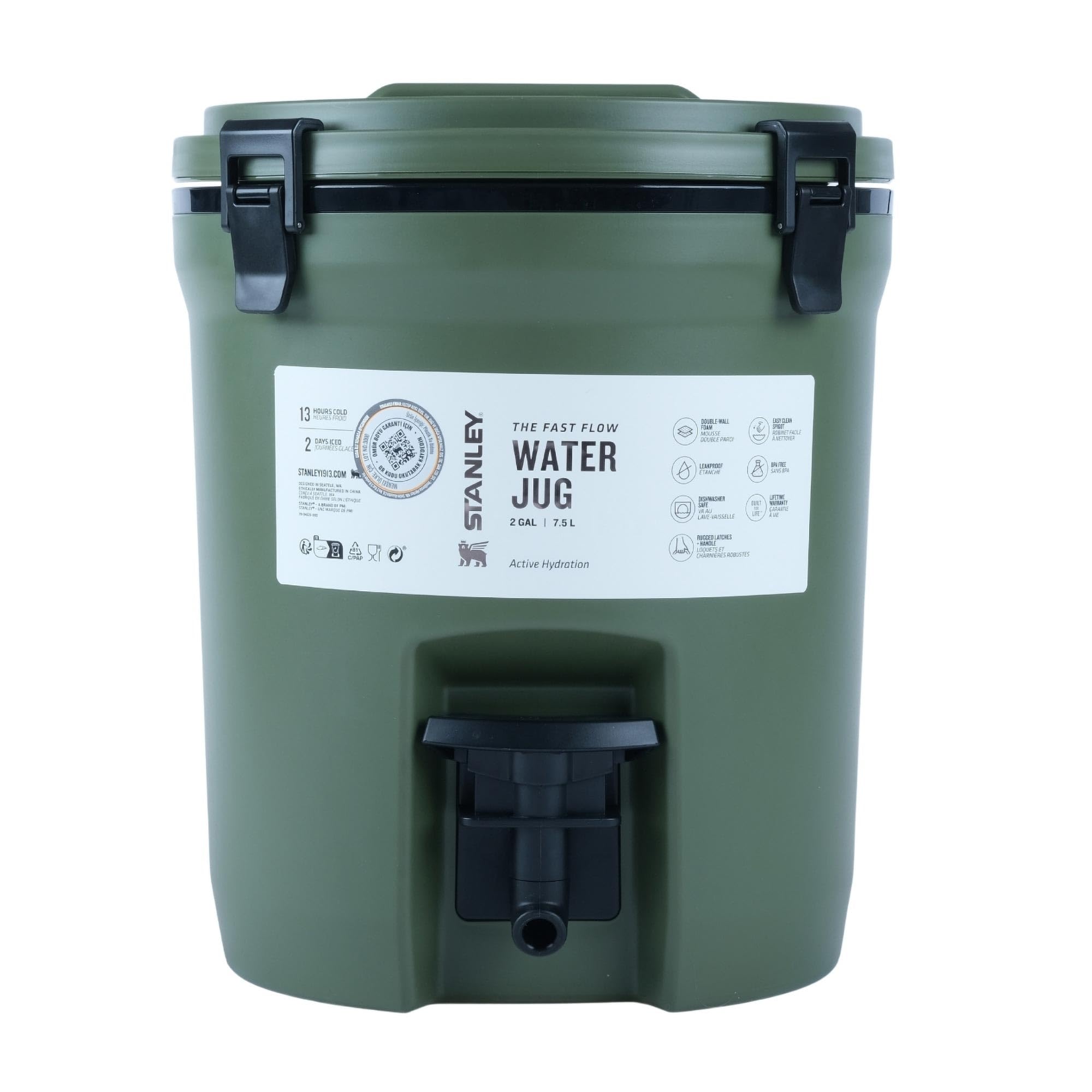 Stanley (One Size, Dried Pine) Fast-Flow Water Jug 7.5L Water Bottle