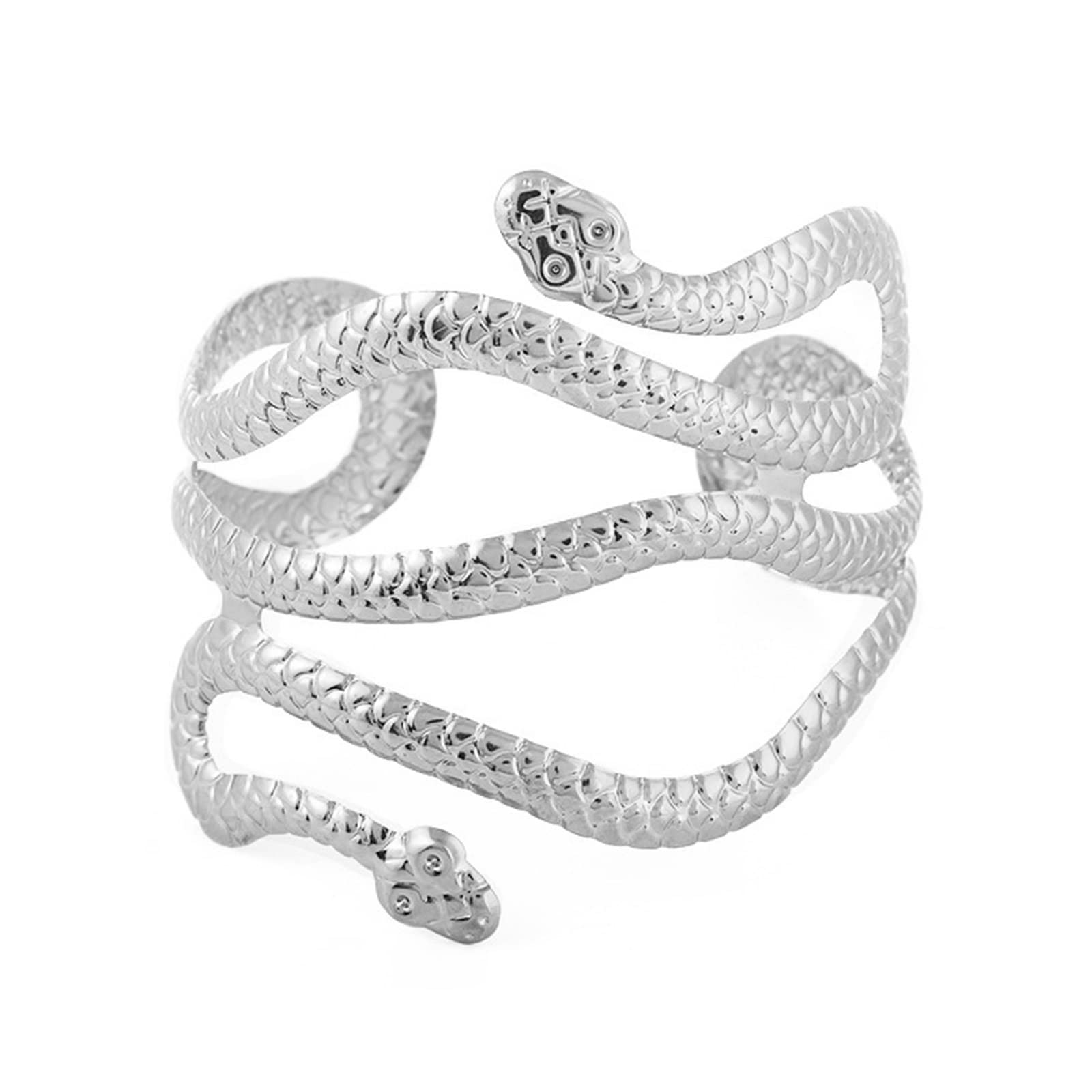 JIgeren Brazalete de aleación de brazo superior pulsera de metal bobina remolino forma de serpiente brazalete brazalete de moda simple brazo brazalete ajustable