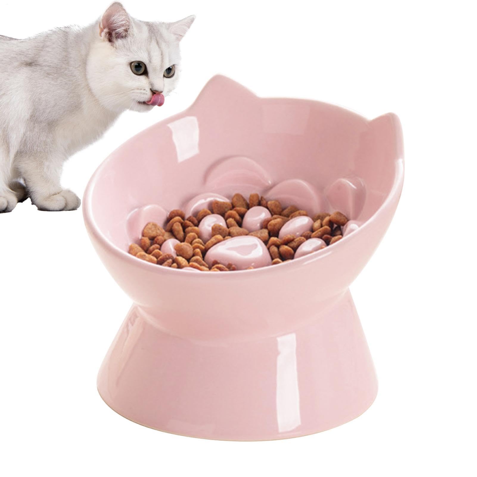Gamelles Surélevées Chat Plat À Eau En Céramique | Gamelles Hautes Pour Chats Idéal Pour Salon, Salle À Manger, Cuisine, Maison, Terrasse, Appartement, Intérieur