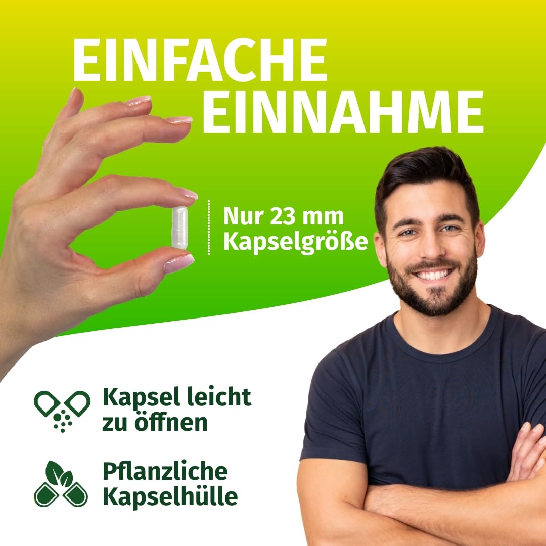 Green Naturals L-Arginin – Hochdosiert: 4.500 mg – 365 Kapseln | Reines L-Arginin Base · Aus natürlicher Fermentation · 2-Monatsvorrat