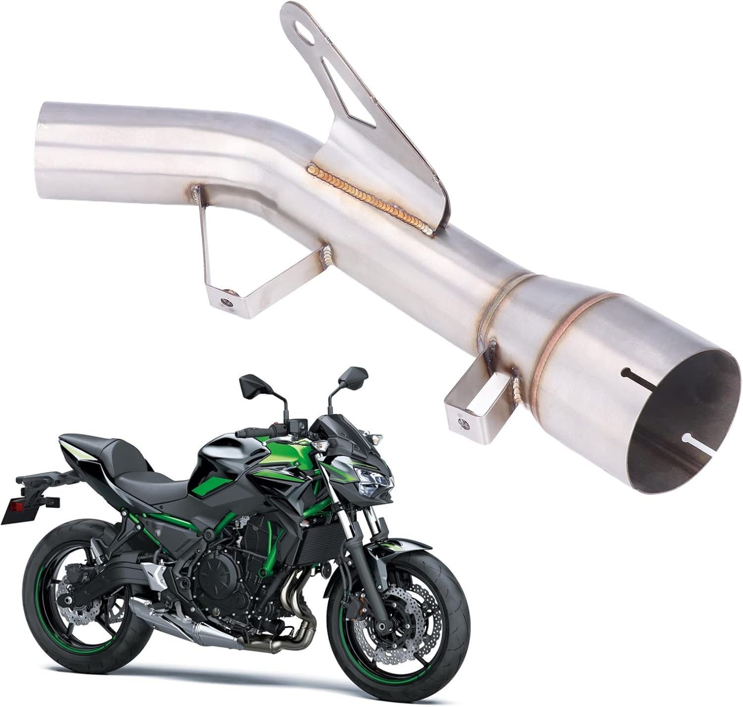 Tubo Centrale di Scarico Moto Aramox Sostituzione del Tubo di Collegamento Centrale in Acciaio Inossidabile 304 Resistente Al Calore per Z900 2017‑2021