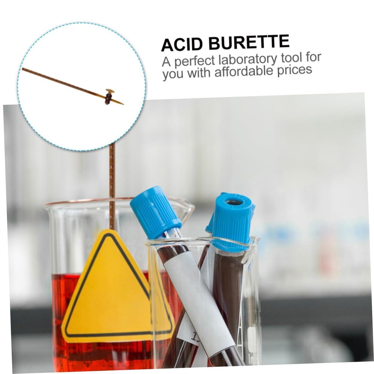 mikrobureta borokrzemowa, Biureta ze szkła borokrzemianowego 2 szt. Wielokolorowa 10/25/50 ml do laboratorium szkolnego(Brown,50ml)