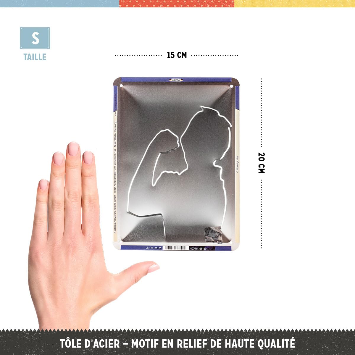 Plaque Métal Vintage "Défense D'afficher" 50x15cm, Reliefs, Loi 1881, Neuve