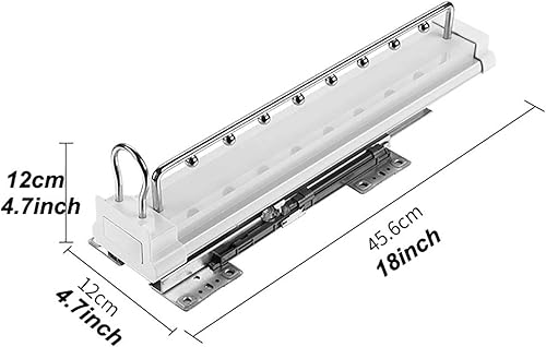 Miniatura 3 de Barra de armario extensible de alta resistencia  Riel para colgar ropa de armario, riel de ropa extraíble con sistema de amortiguación, organizador