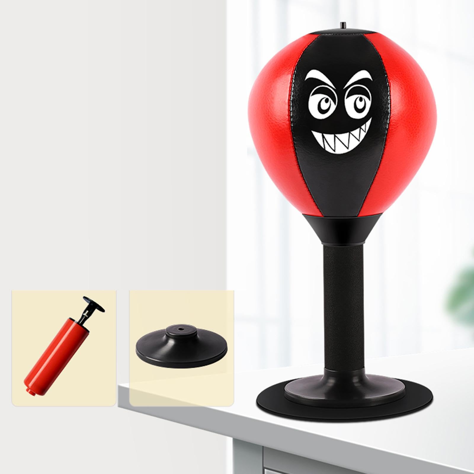 Desktop Punching Materiale PU Ispessito Borsa da Pugni Scrivania Pallina Giocattolo con Gonfiatore E Installazione Facile