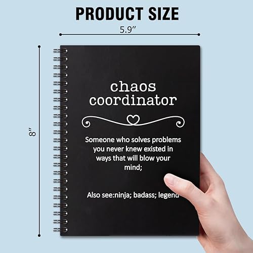 Miniatura 2 de Chaos Coordinator - Cuadernos en espiral de tapa dura de 160 páginas, cuaderno de coordinador del caos, regalos de agradecimiento para empleados,