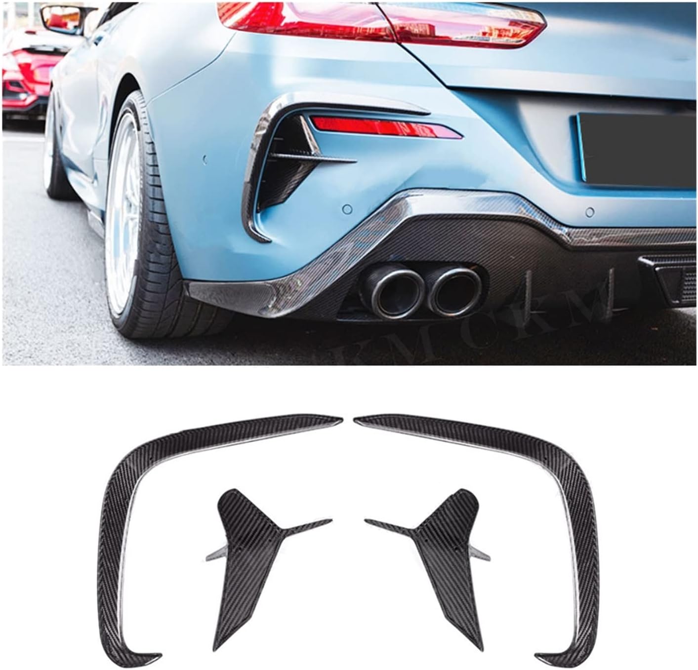 Homanpp Car Carbon Fiber Front Rear Bumper Diffuser Side Spoiler