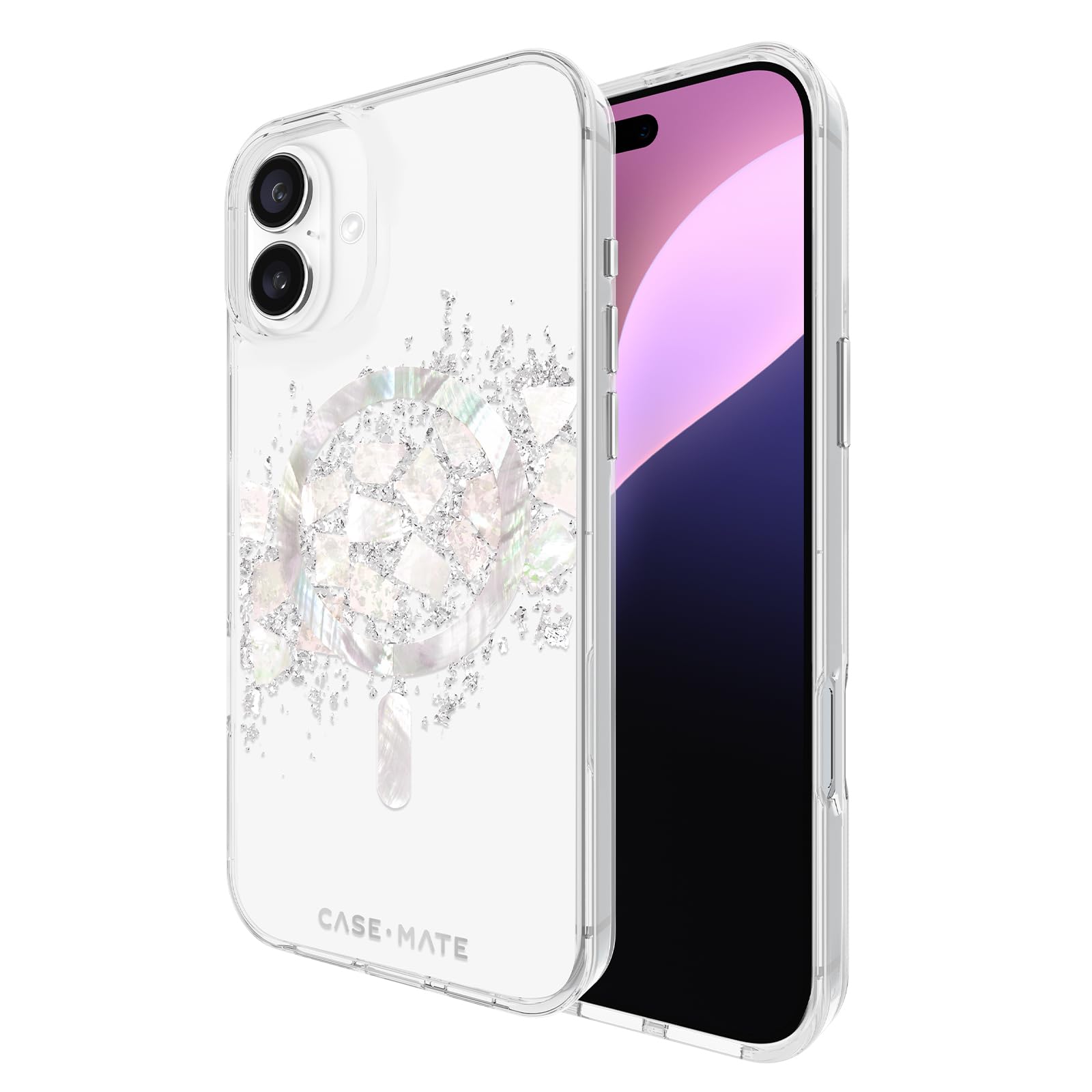 Case-Mate iPhone 16 Plus Case [Compatible with MagSafe] - Stylish Mother of Pearl Phone Case with 12ft Drop Protection - Premium Magnetic Cover for iPhone 16 Plus - Touch of Pearl