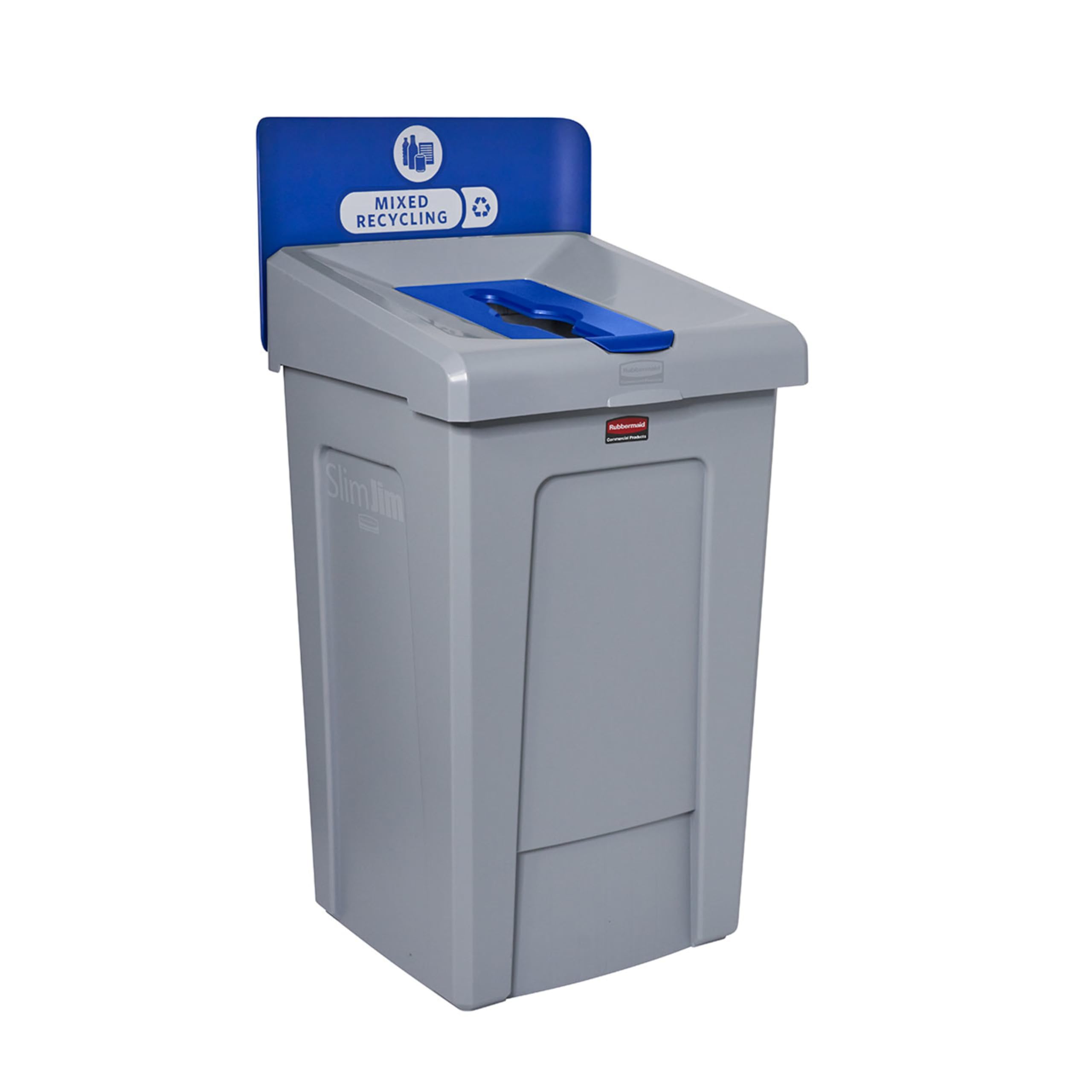 Rubbermaid Commercial Products SLIM JIM Recycling Station 1-Stream Mixed Recycling Bin/Can/Kit/Station, 33 GAL, for Kitchens/Classrooms/Offices/Back