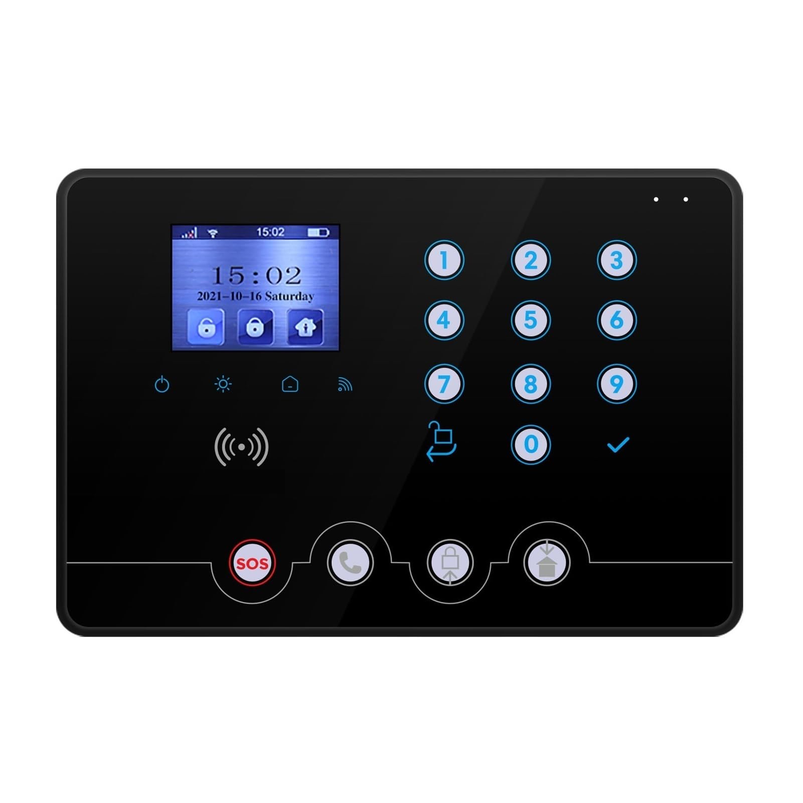 System bezpieczeństwa domowego, 4G System Alarmowy W Domu 433 MHz Sterowanie Aplikacją Klawiatura Dotykowa LCD Bezprzewodowy Zestaw Antywłamaniowy,Krótszy czas reakcji(Black)