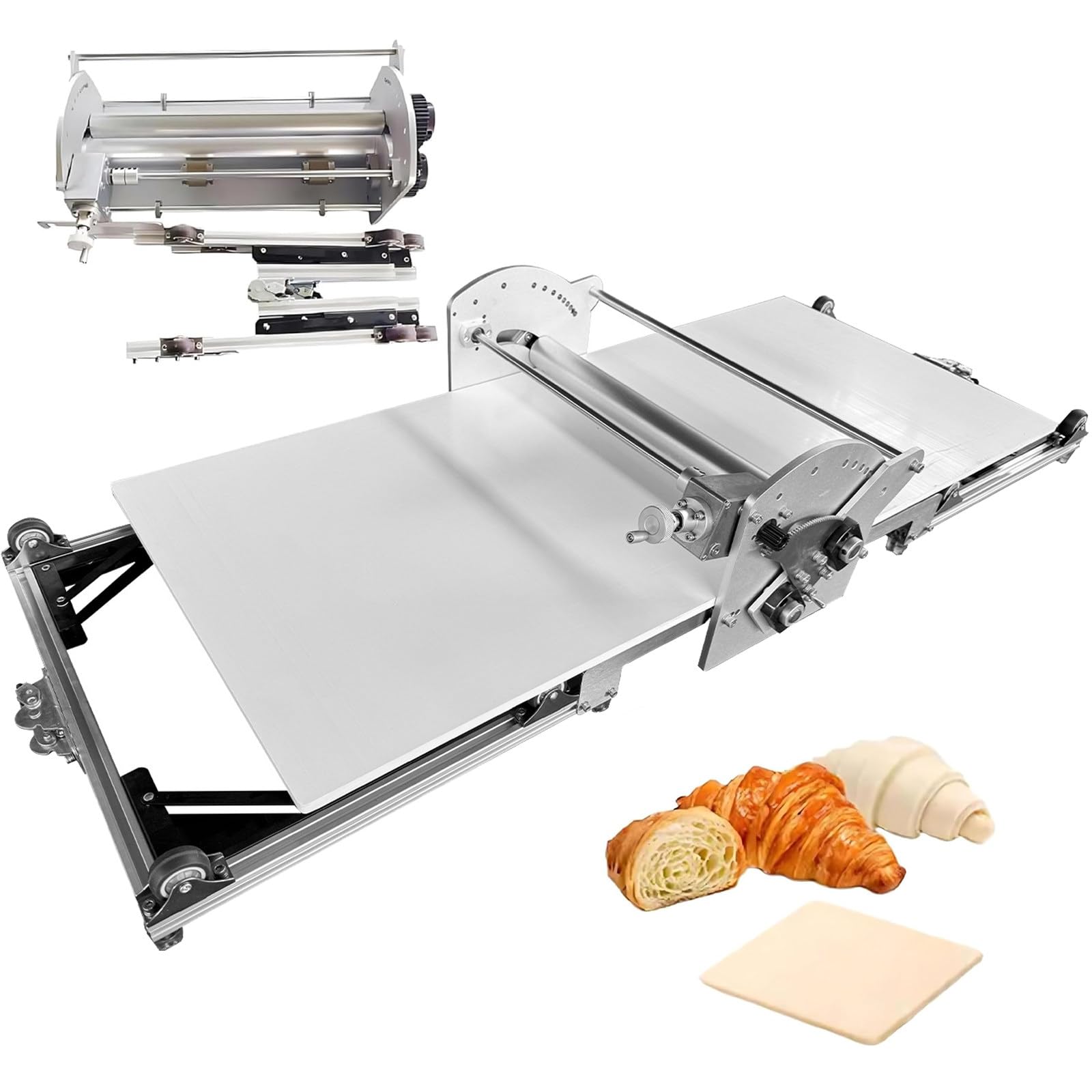 Ptatritious Multicolor Folding Dough Rolling Machine, Puff Pastry Sheeter And Fondant Roller, Dough Sheeter Machine For Home, Dough Machine With Adjustable Thickness 2-30Mm
