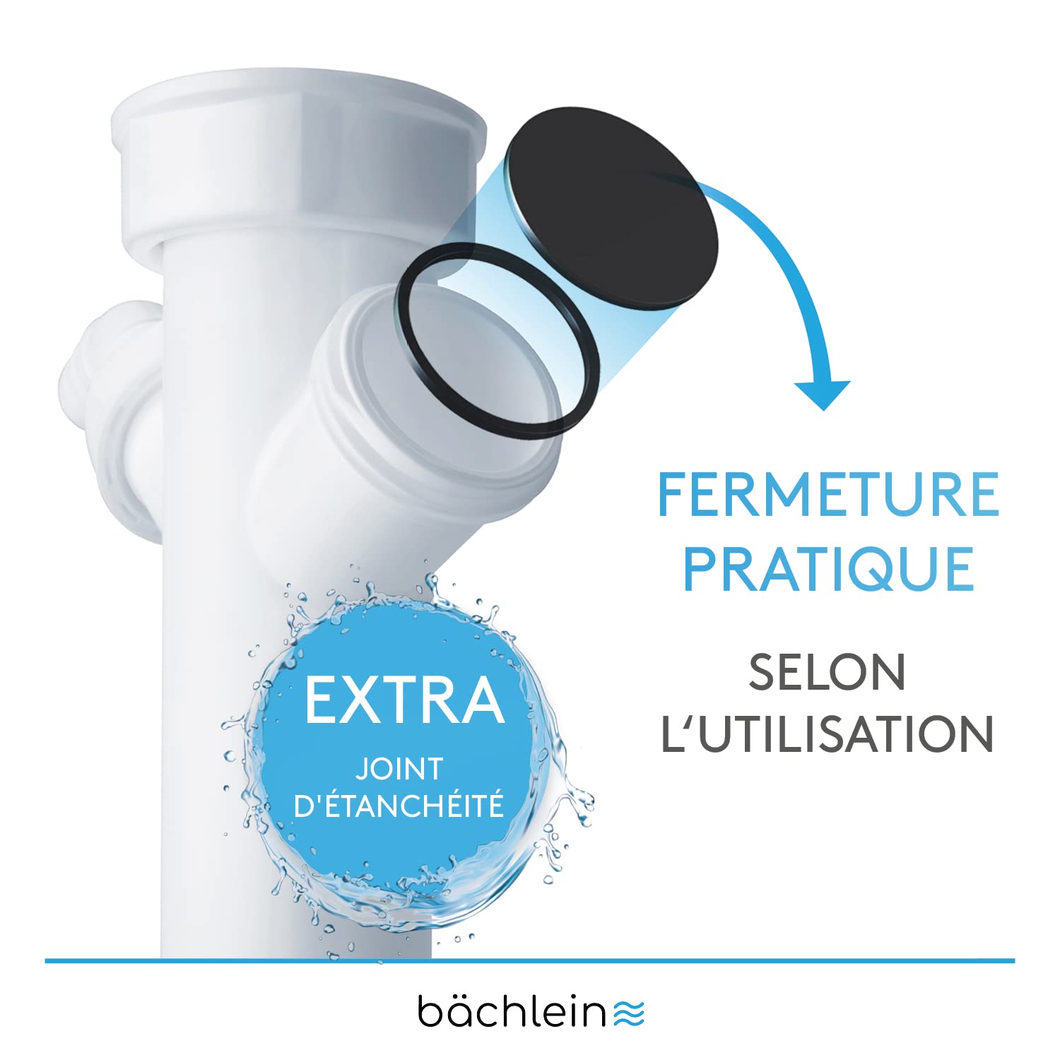 Bächlein Siphon Tubulaire Flexible Pour Évier de Cuisine - Siphon Avec Raccordement Double pour Appareil - Raccord Universel G 1 1/2"