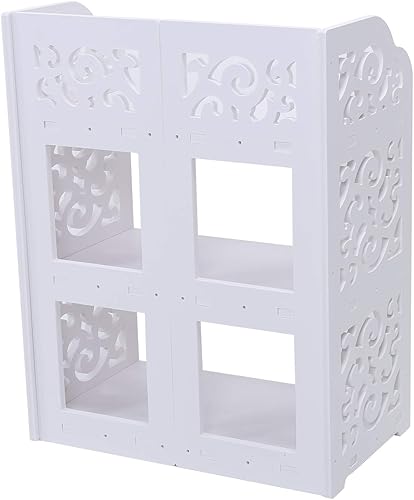 Miniatura 4 de Luqeeg Shoe Storage, 3 Tiers White Hollow Out Shoe Rack with 60cm Length, Entryway Storage Boots Organizer Stackable Cabinet