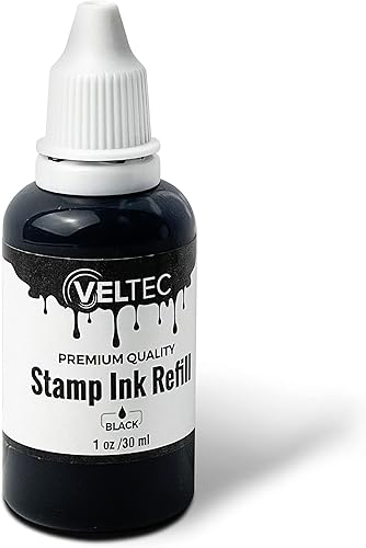 Miniatura 4 de Veltec Tinta de recarga de sello autoentintado, botella exprimible  1 oz (rojo)