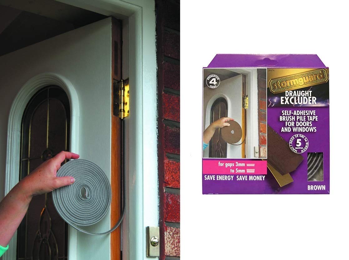 Stormguard Self Adhesive Brush Pile Tape Brown - Draught Excluder for Windows & Doors