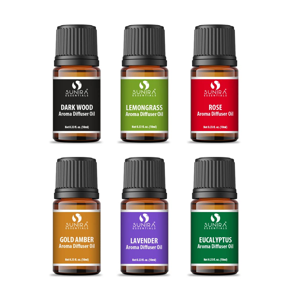 Sunira Essential Aroma diffuser Oil (Strong Fragrance Pack of 06) Dark
