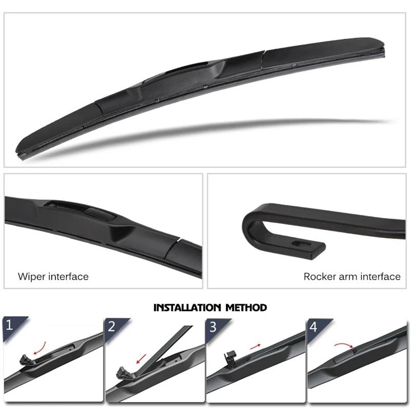 Para Toyota Para Corolla 2007-2018 Limpiaparabrisas Delanteros De Coche Ajuste U Brazo Con Gancho Delantero Accesorios Automóvil Escobillas De Limpiaparabrisas(Left Steering1)