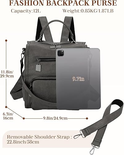 Miniatura 2 de Bolso tipo mochila para mujer, RAVUO de piel sintética, mini mochila de moda para mujer, tres formas de llevar, S