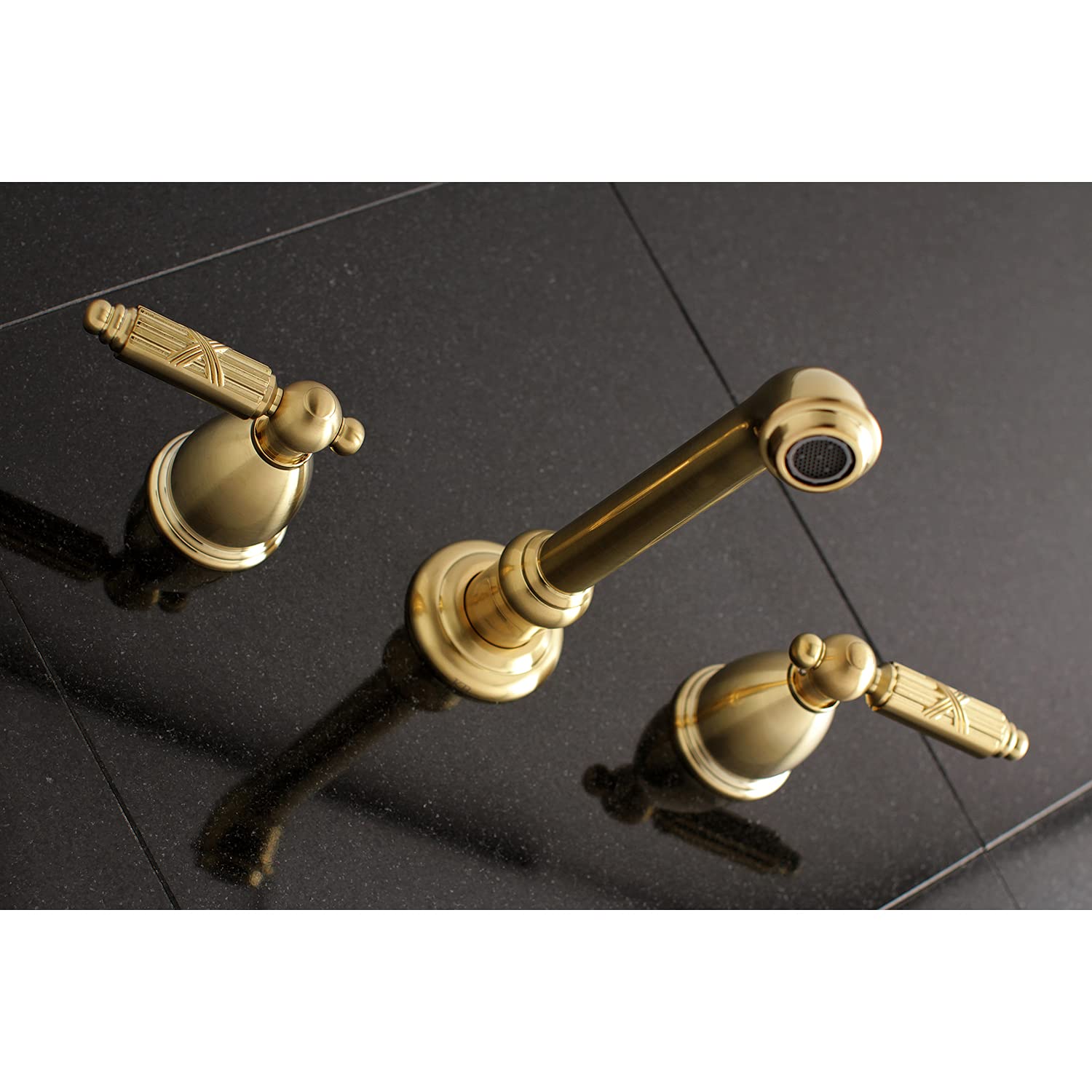 Kingston Brass KS7027GL Grifo de bañera Romano de Montaje en Pared de 2 manijas, Latón Satinado