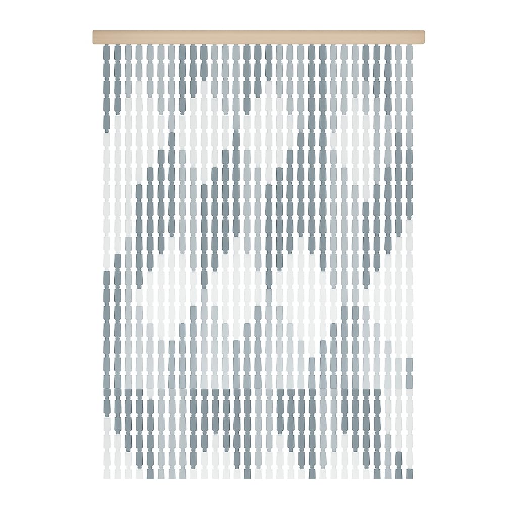 VIRSUS Tenda a Piastrine Antimosche in PVC 4130, misura 120x230 cm, tenda per porte e finestre, moschiera a pannello, Frangivista e Decorazione, zanzariera per insetti (Rombi Bianchi e Grigi)